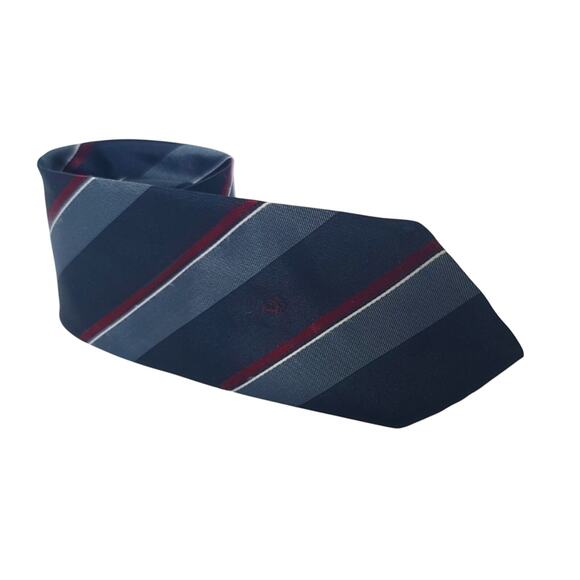 Dior Other - Vintage Christian Dior Designer Striped Blue Monogramed Mens Tie
